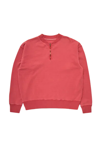 Maison Margiela Half Zip Sweatshirt Vintage Red