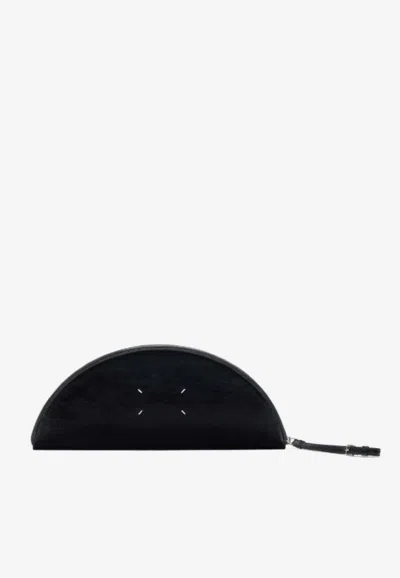 Maison Margiela Halfmoon Leather Pouch Bag In Black