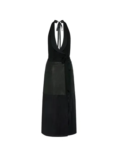 Maison Margiela Patchwork Halterneck Dress Woman Black