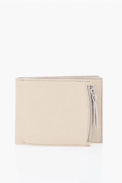 Maison Margiela Hammered Leather Wallet In Solid Color