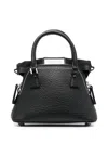 Maison Margiela '5ac Micro' Black Shoulder Bag With Logo Label In Black