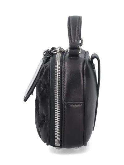 MAISON MARGIELA 'GLAM SLAM' BLACK HANDBAG WITH LOGO PLATE AND QUILTED DESIGN IN LEATHER WOMAN