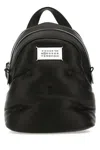 Maison Margiela Compact Napa Leather Backpack With Silver Chain Detail In Black