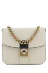 Maison Margiela Two-tone Leather And Cotton New Lock Square Handbag In White