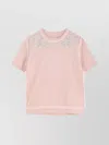 Maison Margiela Handcrafted Wool Sweater With Lace And Ribbed Hem In Pink