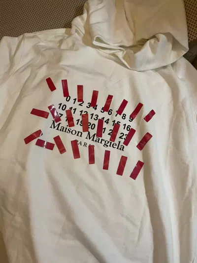 Pre-owned Maison Margiela Hands Over A White Tape Calendar Hoodie