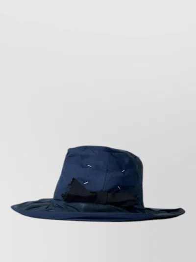 Maison Margiela Hat Wide Brim Decorative Bow Detail In Blue