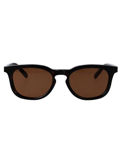 Maison Margiela Havana Acetate Sunglasses In Black