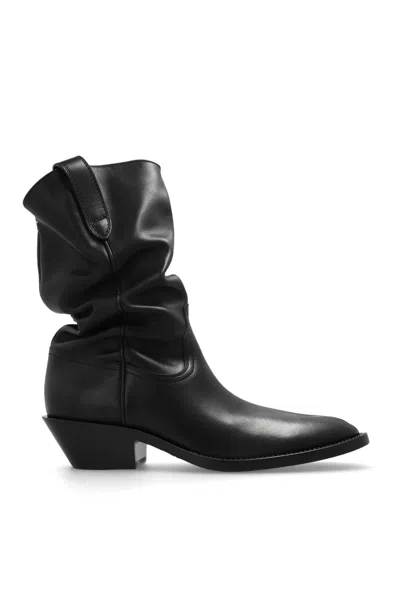 Maison Margiela Tabi Western 55mm Leather Boots In Black