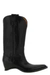 Maison Margiela Heel-less Western Leather Boots In Black