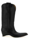 Maison Margiela Heel-less Western Leather Boots In Black