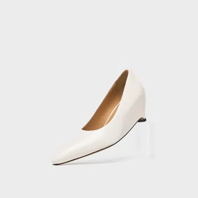 Maison Margiela Womens White H55 Pointed-toe Leather Courts Eur 40 / 7 Uk In Animal Print