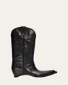Maison Margiela Heel-less Western Leather Boots In Black