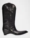 Maison Margiela Heel-less Western Leather Boots In Black