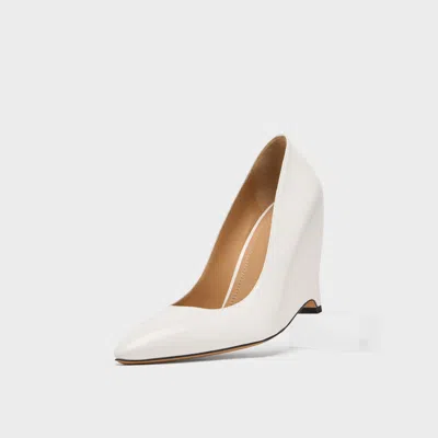 Maison Margiela Womens White H55 Pointed-toe Leather Courts Eur 40 / 7 Uk In Animal Print