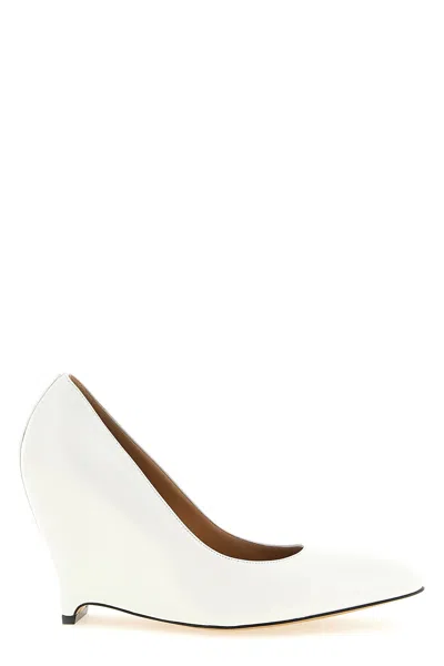 Maison Margiela Womens White H55 Pointed-toe Leather Courts Eur 40 / 7 Uk In Animal Print