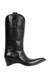 Maison Margiela Heel-less Western Leather Boots In Black
