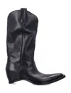 Maison Margiela Heel-less Western Leather Boots In Black