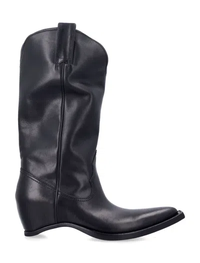 Maison Margiela Heel-less Western Boots In Black