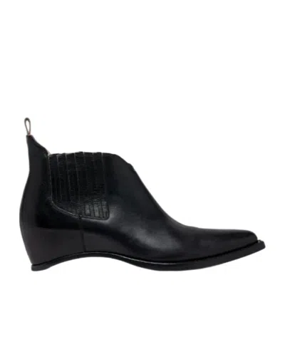 Maison Margiela Heel-less Western Chelsea Boots In Black