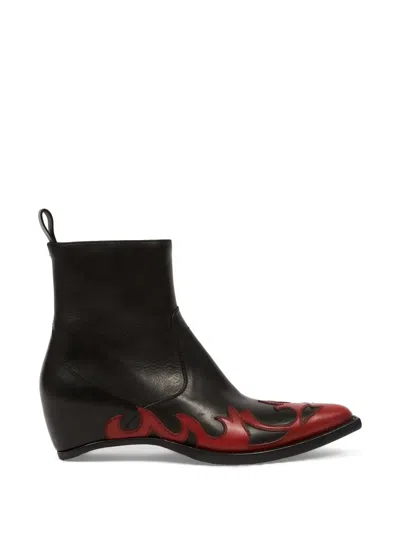 Maison Margiela Heel-less Western Flames Boots In Multi