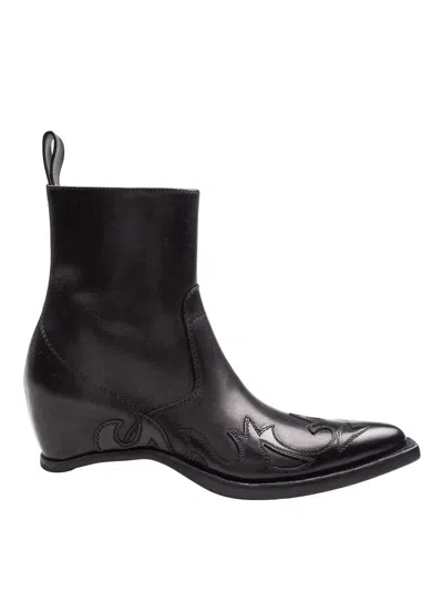 Maison Margiela Hell-less Western Flame Boots H45 In Black