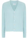 Maison Margiela Hemp Cardigan In Blue