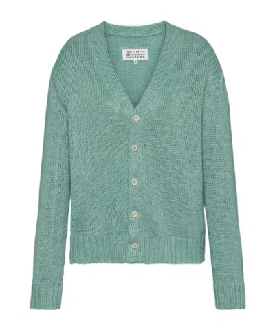 Maison Margiela Hemp Cardigan In Green
