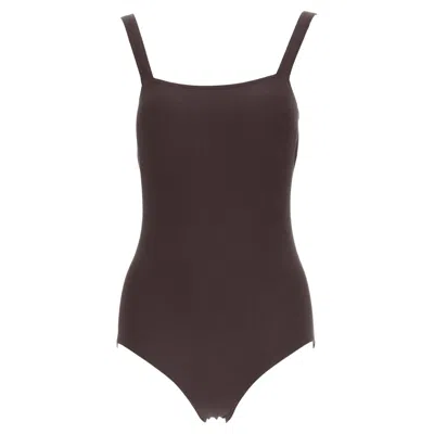 Pre-owned Maison Margiela Hermes Vintage Martin Margiela Brown Twill Jersey One Piece Bodysuit Fr40 L