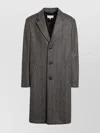 Maison Margiela Herringbone Pattern Single Breasted Coat In Gray