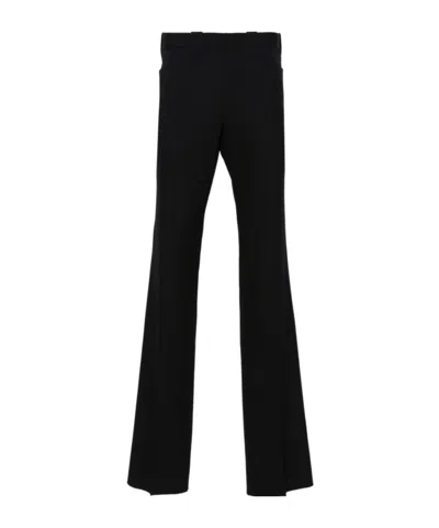 Maison Margiela Herringbone-pattern Wool Trousers In Black