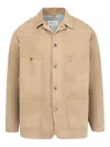 Maison Margiela Herringbone Weave Cotton Sports Jacket In Neutral