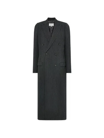 MAISON MARGIELA HERRINGBONE-PATTERN DOUBLE-BREASTED COAT