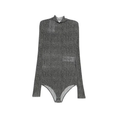 Maison Margiela Herringbone-print High-neck T-shirt In Multi