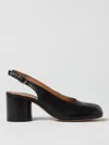 Maison Margiela Chunky Heel Leather Slingback Pumps In Black