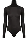 Maison Margiela Maison Martin Margiela Women Body Collo Alto Semitrasparente In Black