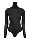 Maison Margiela Maison Martin Margiela Women Body Collo Alto Semitrasparente In Negro