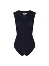 Maison Margiela High Neck Bodysuit With Minimalist Design And Unique Back Detail In Black