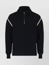 Maison Margiela Elbow Patch Half Zip Wool Pullover In Black