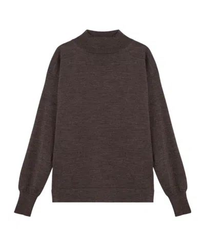 Maison Margiela High-necked Wool Sweater In Black