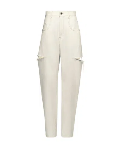 Maison Margiela Denim Jeans With Slash Details Woman White
