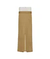 Maison Margiela Skater Chino Long Skirt Woman Camel In Brown