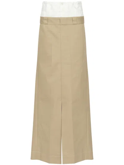 Maison Margiela High-rise Maxi Skirt In Beige