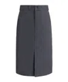Maison Margiela Womens Anthracite Pleated Multi-pockets Woven-blend Midi Skirt In Black