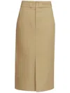 Maison Margiela Cotton Gabardine Midi Skirt Skirts Beige In Neutrals