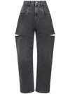 Maison Margiela High-waisted Black Denim Jeans With Relaxed Straight-leg Fit In Black