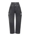 Maison Margiela Cutout High-rise Wide-leg Jeans In Black
