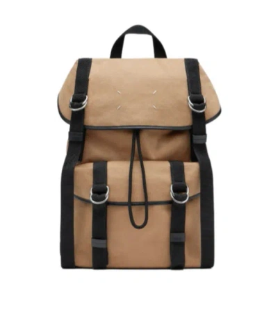 Maison Margiela Flap Top Strapy Backpack In Brown