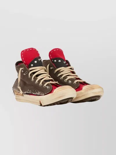 MAISON MARGIELA HIGH-TOP SNEAKERS FEATURING CONTRAST STITCHING