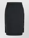 Maison Margiela High Waist Knee Length Wool Blend Skirt In Gray
